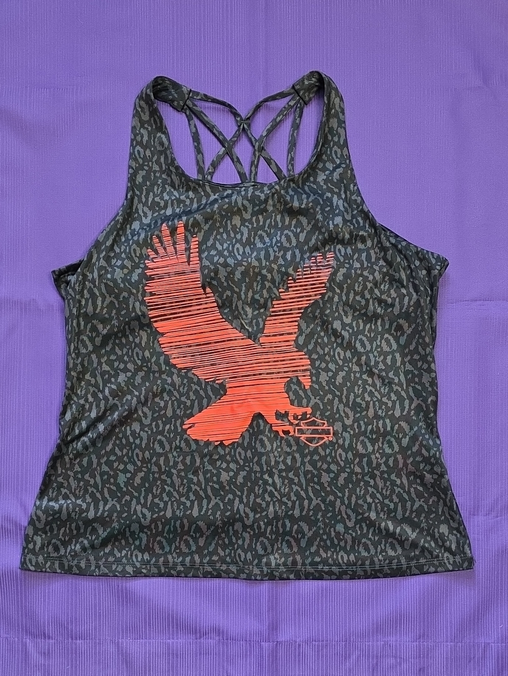 Women’s Harley-Davidson Graphic Strappy Tank Top with Orange Eagle